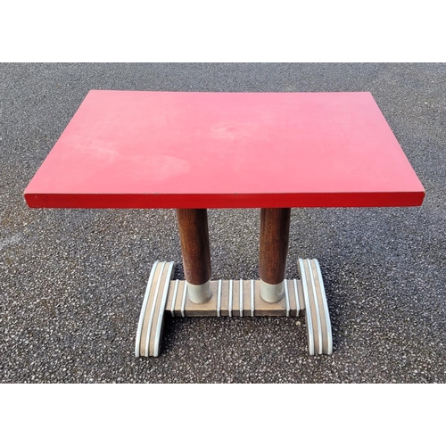 76 - A MID CENTURY FORMICA TOPPED TABLE / CONSOLE / HALL TABLE, 	rectangular in shape, a great retro piec... 