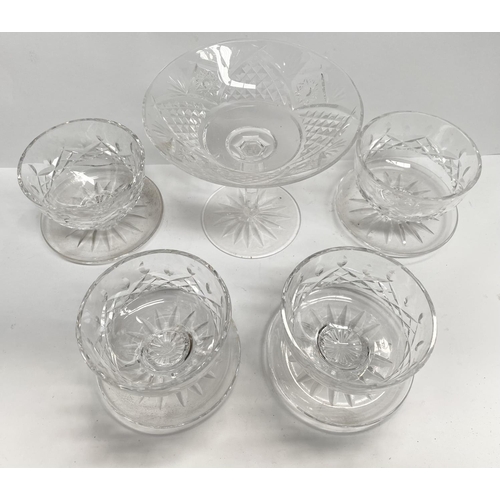 107 - A WATERFORD CRYSTAL LOT TO INCLUDE a Waterford Crystal footed compote, with star-cut base along with... 