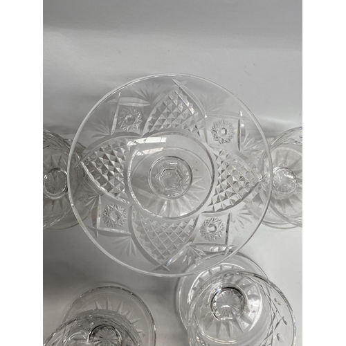 107 - A WATERFORD CRYSTAL LOT TO INCLUDE a Waterford Crystal footed compote, with star-cut base along with... 