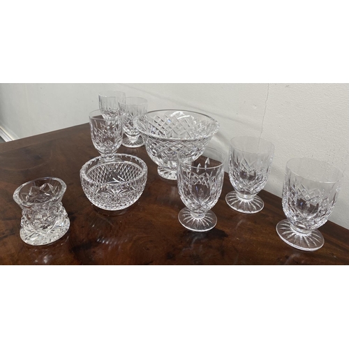 207 - A WATERFORD CRYSTAL LOT TO INCLUDE (i) a set of six Slane cut juice glasses, acid marked ‘Waterford’... 