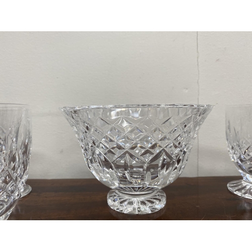 207 - A WATERFORD CRYSTAL LOT TO INCLUDE (i) a set of six Slane cut juice glasses, acid marked ‘Waterford’... 