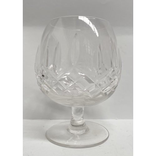 208 - A GLASS LOT TO INCLUDE (i) a Waterford Crystal cut glass goblet, (ii) a set of three cut glass ashtr... 