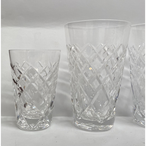 209 - A CUT GLASS LOT TO INCLUDE (i) five cut glass tumblers, (ii) five smaller cut glass tumblers, three ... 