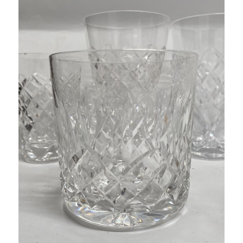 209 - A CUT GLASS LOT TO INCLUDE (i) five cut glass tumblers, (ii) five smaller cut glass tumblers, three ... 