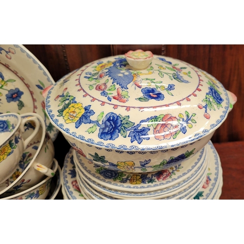 218 - A LARGE SELECTION OF MASON’S ‘REGENCY’ ENGLISH IRONSTONE CHINA, includes; plates (small x 8, medium ... 