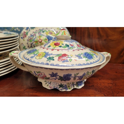 220 - A LARGE SELECTION OF MASON’S ‘REGENCY’ ENGLISH IRONSTONE CHINA, includes; 1 x serving dish, 2 x terr... 