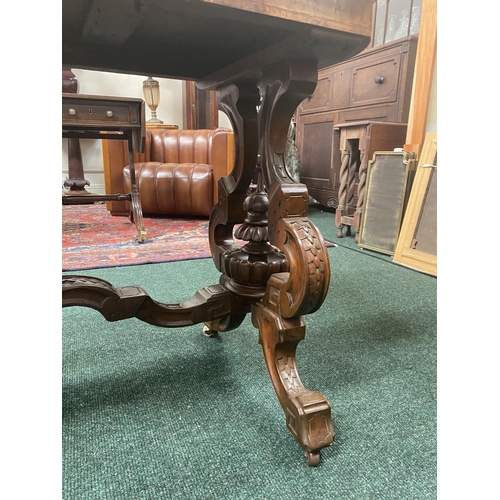 24 - A LATE 19TH CENTURY BURR WALNUT CARD TABLE, having rectangular top in figured burr walnut with mould... 