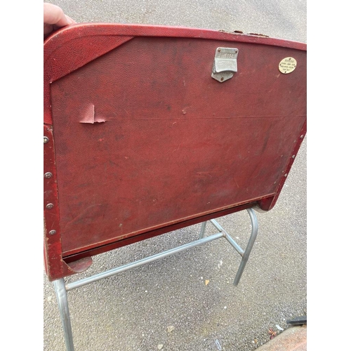 240 - AN EARLY 20TH CENTURY BUS/COACH SEAT, c.1930, mounted with chrome cigarette ‘Stubber’, upholstered w... 