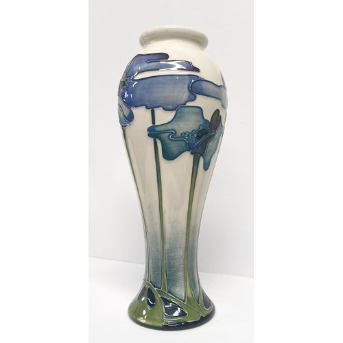 25 - A MOORECROFT POTTERY VASE, designed by Nicola Slaney in the blue haven pattern, inverted baluster fo... 