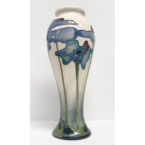 25 - A MOORECROFT POTTERY VASE, designed by Nicola Slaney in the blue haven pattern, inverted baluster fo... 