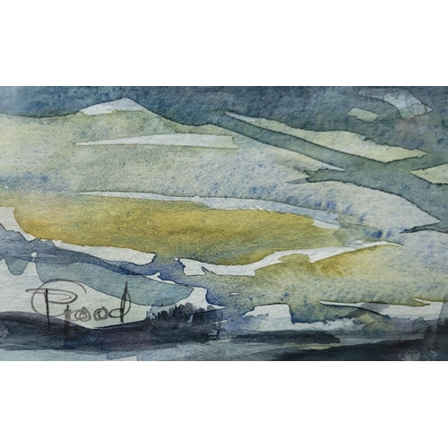 4 - PATRICIA GOOD, (IRISH 20TH CENTURY), STORMY SKIES, watercolour on paper, signed lower left 'PGood', ... 