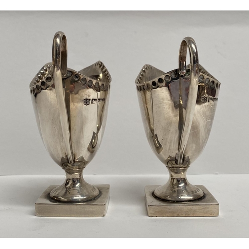 53 - A PAIR OF ANTIQUE CENTURY SILVER CREAM JUGS, Maker George Nathan & Ridley Hayes, Icknield Street & H... 