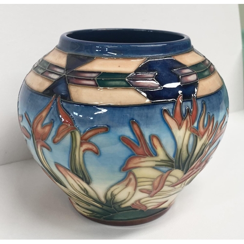 58 - A MOORCROFT POTTERY BOWL, by Philip Gibson in the ‘Indian Paintbrush’ pattern, beautifully decorated... 