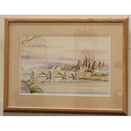 7 - NICK GRANT, (ENGLISH 20TH CENTURY), THE KENT CAST HOUSES, watercolour on paper, signed lower left, i... 