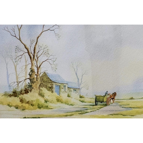 84 - NICK GRANT, (ENGLISH 20TH CENTURY), FARM SCENE, watercolour on paper, signed lower left, inscribed v... 