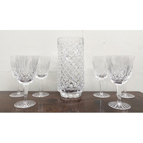 87 - A WATERFOD CRYSTAL LOT TO INCLUDE (i) a set of six elegant Glendevon cut glass wine glasses, acid ma... 