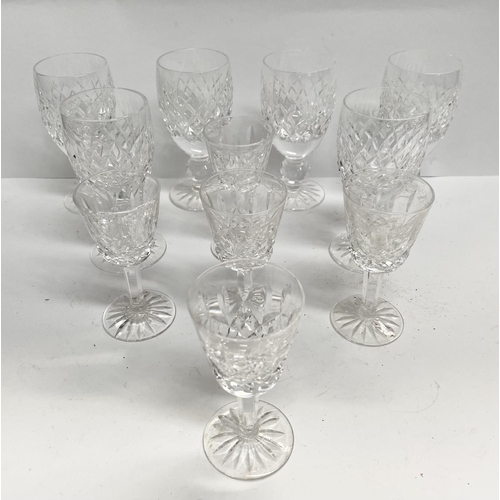 91 - A WATERFORD CRYSTAL GLASS LOT to include six Waterford Crystal Donegal claret wine glasses, along wi... 