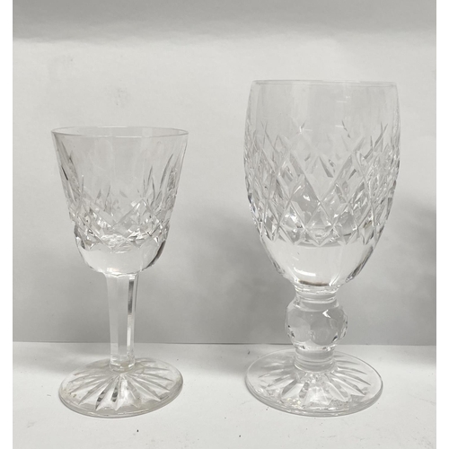 91 - A WATERFORD CRYSTAL GLASS LOT to include six Waterford Crystal Donegal claret wine glasses, along wi... 