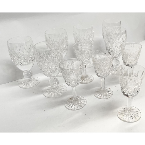 91 - A WATERFORD CRYSTAL GLASS LOT to include six Waterford Crystal Donegal claret wine glasses, along wi... 