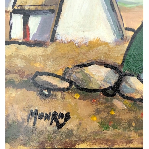 254 - DES MONROE (Irish, 20th Century), “HAVING A REST”, oil on board, signed lower left, dimensions: 12in... 