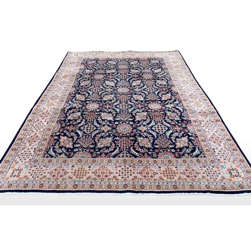 1 - A PERSIAN TABRIZ RUG, material: hand spun wool with natural organic dyes; design: this rug features ... 