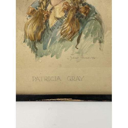 109 - JULIET PANNETT, NÉE SOMERS (1911 – 2005) A PAIR OF PORTRAITS, (i) ‘Patricia Gray’, watercolour over ... 