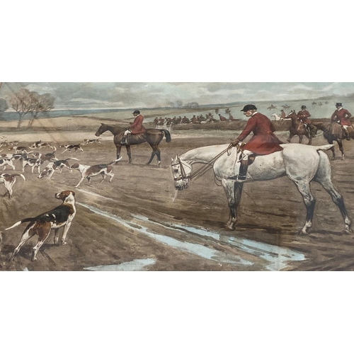 110 - LIONEL EDWARDS (British, 1878-1966), A SET OF HAND COLOURED PRINT ON PAPER, 5 PCS, FOX HUNTING SCENE... 