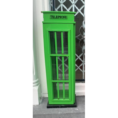 115 - AN IRISH MINIATURE TELEPHONE BOX, dimensions: 30 inches high approx.