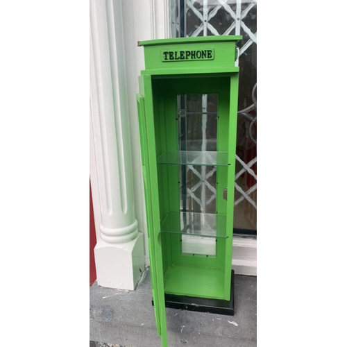 115 - AN IRISH MINIATURE TELEPHONE BOX, dimensions: 30 inches high approx.