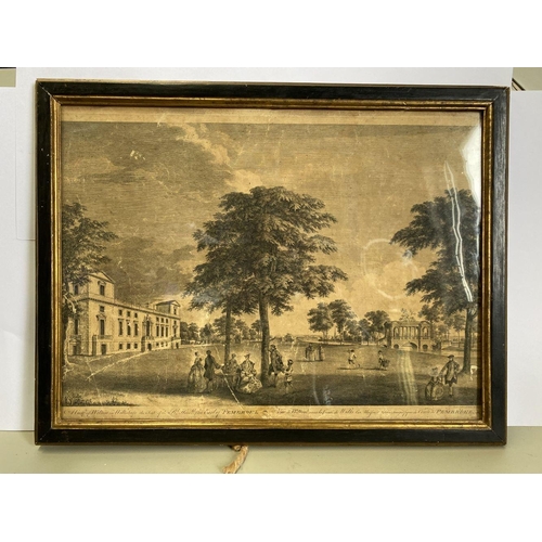 144 - A PAIR OF ORIGINAL ENGRAVINGS, (i) “VIEW OF ESHER PLACE”, engraving published according to Art of Pa... 