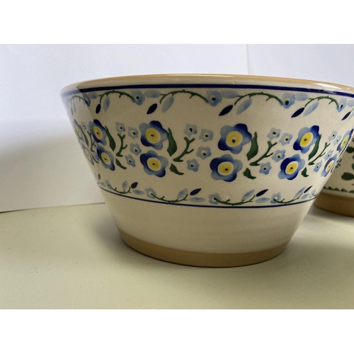 147 - A COLLECTION OF NICHOLAS MOSSE POTTERY, to include covered butter dish and matching bowl in blue flo... 