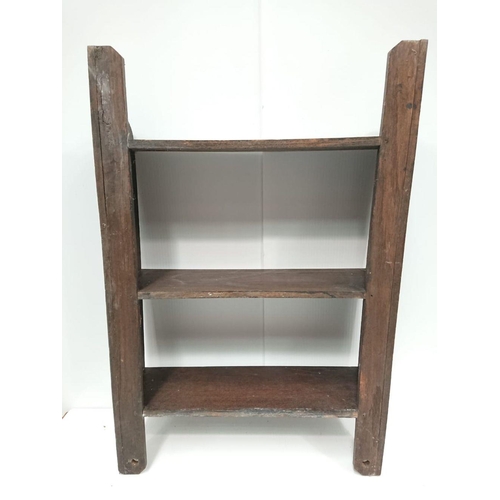 175 - RESTORATION PROJECTS: TWO SMALL WALL-MOUNTABLE SHELVES (i) a white painted shelf with irregular size... 