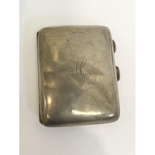 179 - A COLLECTION OF THREE SILVER CIGARETTE CASES TO INCLUDE (i) A silver cigarette case, engraved with e... 