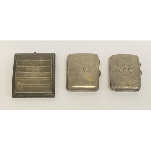 179 - A COLLECTION OF THREE SILVER CIGARETTE CASES TO INCLUDE (i) A silver cigarette case, engraved with e... 