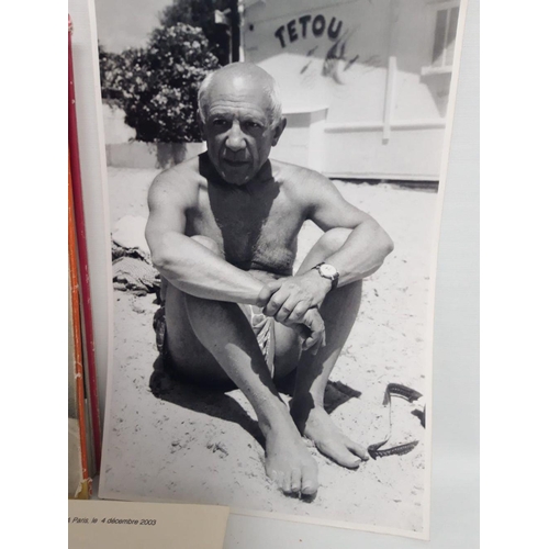 197 - AN IMPORTANT RARE PHOTOGRAPH OF PABLO PICASSO, 1954, complete with related paperwork. 1959 ‘The Priv... 