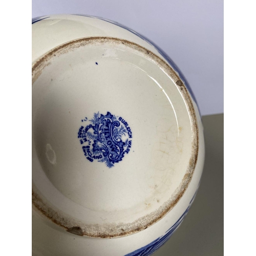 203 - A BURLEICH WARE BOWL, in the blue willow pattern, marked to base along with a Masons Ironstone bowl,... 