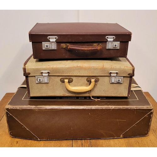 216 - A MIXED SUITCASE LOT; includes; (i) A ‘MIRROR STEAM LAUNDRY CO. LTD box (ii) a small vintage leather... 