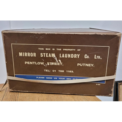 216 - A MIXED SUITCASE LOT; includes; (i) A ‘MIRROR STEAM LAUNDRY CO. LTD box (ii) a small vintage leather... 