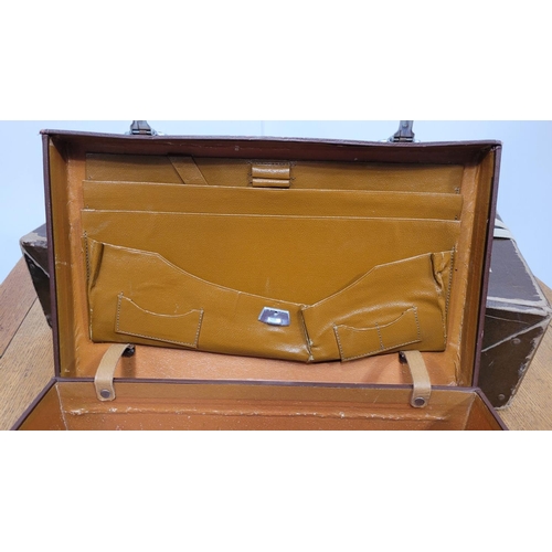 216 - A MIXED SUITCASE LOT; includes; (i) A ‘MIRROR STEAM LAUNDRY CO. LTD box (ii) a small vintage leather... 