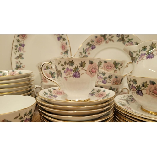 223 - A ROYAL GRAFTON FINE BONE CHINA TEA SET, to include 7 cups, 8 saucers, 8 plates, 8 bowls, 2 jugs, 2 ... 