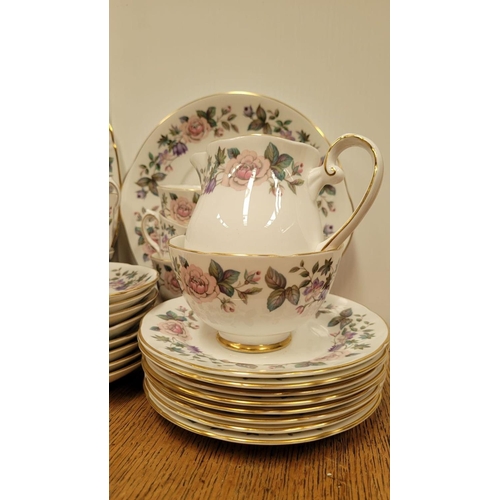 223 - A ROYAL GRAFTON FINE BONE CHINA TEA SET, to include 7 cups, 8 saucers, 8 plates, 8 bowls, 2 jugs, 2 ... 