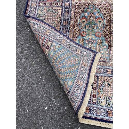 24 - A KASHIM SILK RUG, material: hand spun silk with natural organic dyes; design: this rug features a t... 