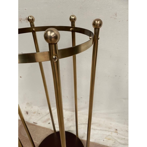 35 - A CIRCULAR BRASS UMBRELLA STAND, Dimensions: 66cm high approx.