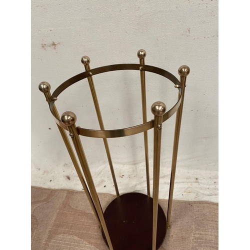 35 - A CIRCULAR BRASS UMBRELLA STAND, Dimensions: 66cm high approx.