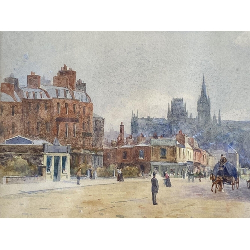 42 - DAVID SMALL (British, 1846-1927), “VIEW OF NORTH STREET ST. ANDREWS”, watercolour on paper, signed a... 