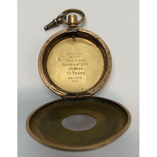 72 - A 9CT GOLD circular pendant, Hallmarked JL Sheffield, ALONG WITH A GOLD POCKET WATCH CASE, case engr... 