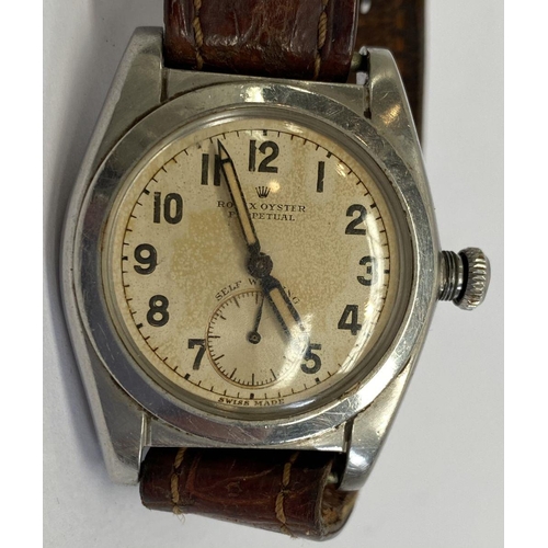 74 - A ROLEX OYSTER PERPETUAL GENTLEMANS WRISTWATCH, circa 1931, serial number: 4015; featured a self-win... 