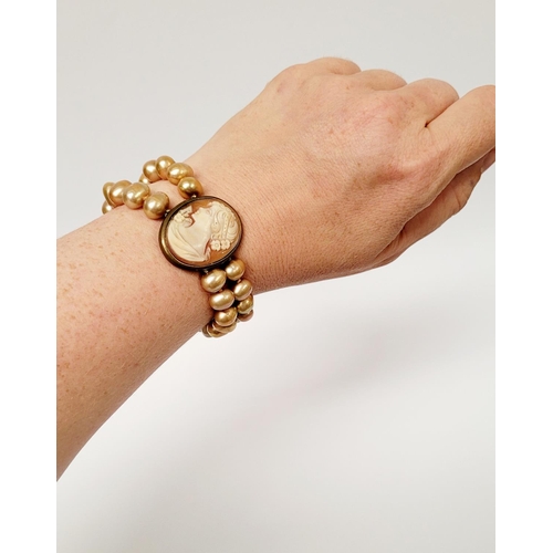 130 - TWO PIECES OF EXTASIA JEWELLERY, includes; (i) A CAMEO & PEARL BRACELET, this classically inspired b... 