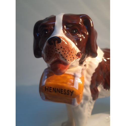 156 - A RARE HENNESSY COGNAC ADVERTISING ST. BERNARD DOG, 28cm x 27cm (W x H). Condition; in excellent con... 