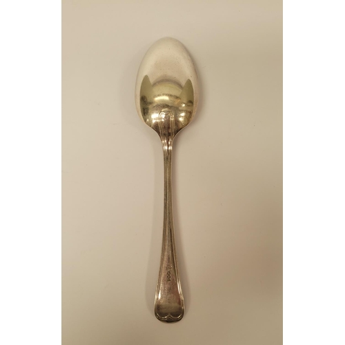 161 - A GOOD QUALITY EARLY 20TH CENTURY SOLID SILVER SERVING SPOON, maker’s mark GB & S for Cooper Brother... 